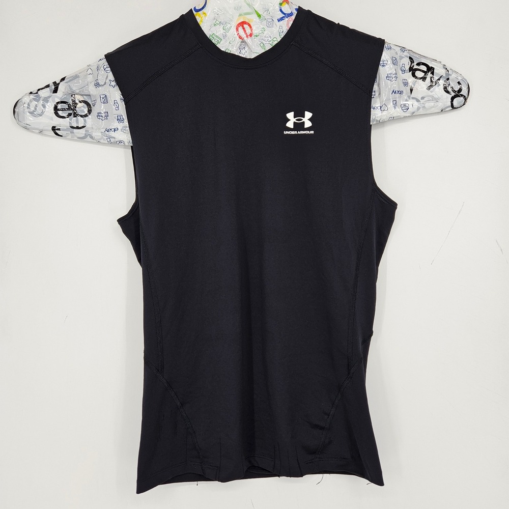 Under Armour Compression Shirt Mens Large Black Sleeveless Performance